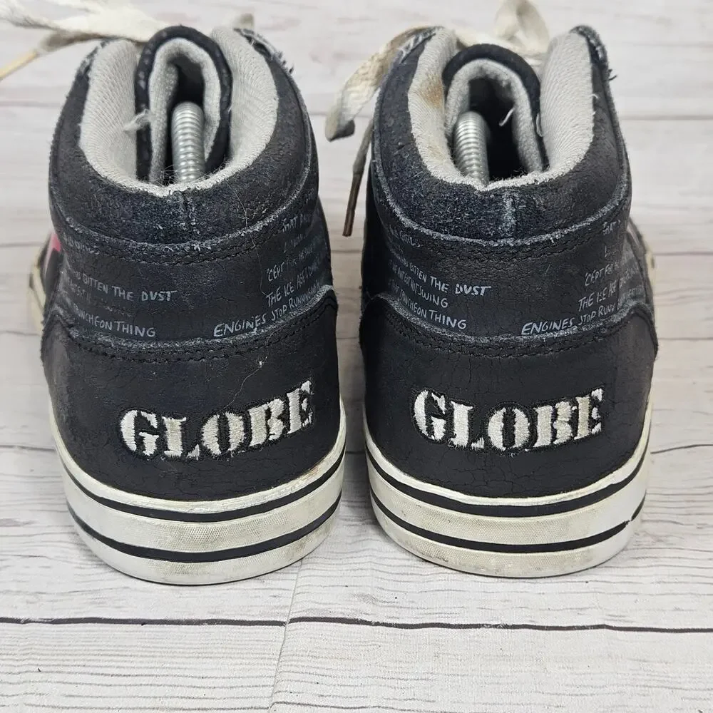 GLOBE The Clash London Calling Men's Black Mid-Top Skate Shoes Sneakers Size 12
